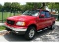 2002 Bright Red Ford F150 Lariat SuperCrew 4x4  photo #1