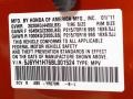 YR579M: Citrus Fire Metallic 2011 Honda Element EX Color Code