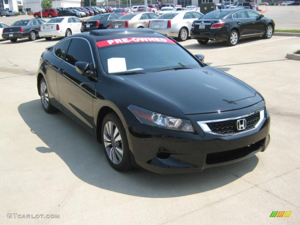2009 Accord EX-L Coupe - Crystal Black Pearl / Black photo #7