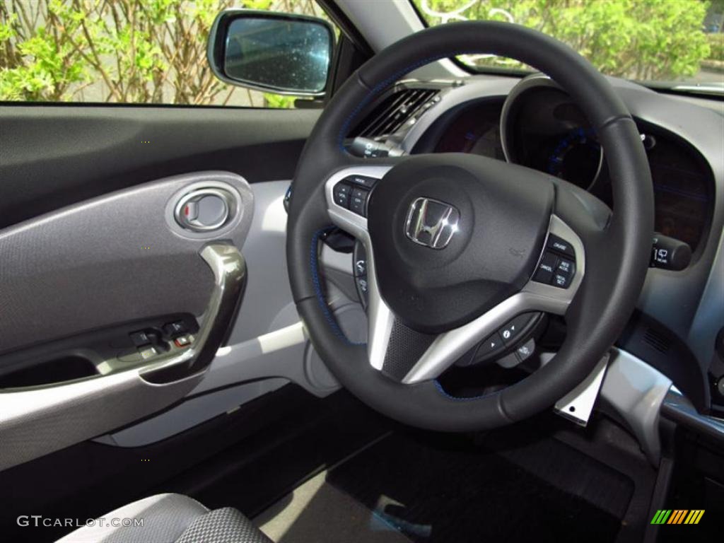 2011 Honda CR-Z EX Sport Hybrid Gray Fabric Steering Wheel Photo #49422307