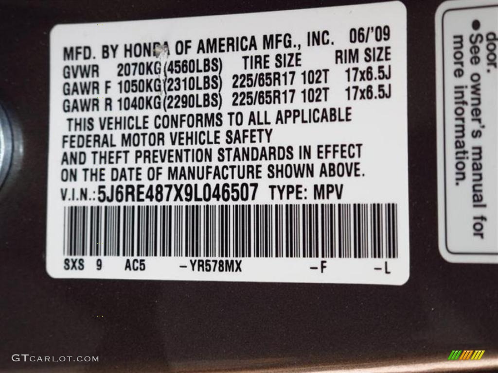 2009 CR-V EX-L 4WD - Urban Titanium Metallic / Ivory photo #20