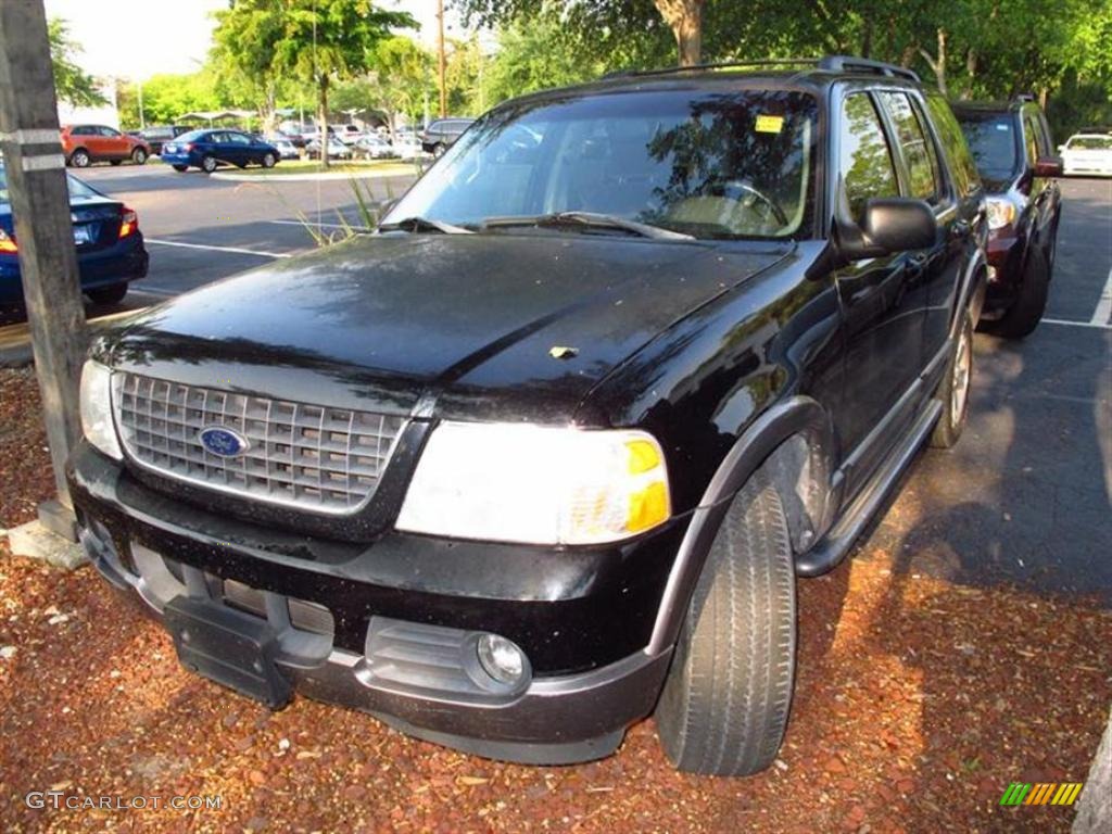 2002 Explorer XLT - Black Clearcoat / Graphite photo #4