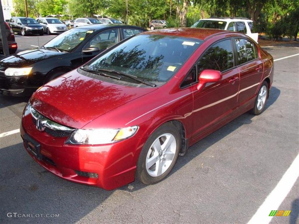 2010 Civic LX-S Sedan - Tango Red Pearl / Black photo #4