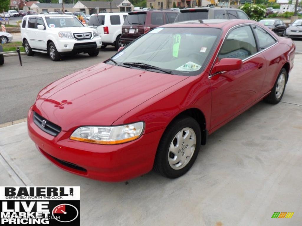 1998 Accord EX Coupe - San Marino Red / Ivory photo #3