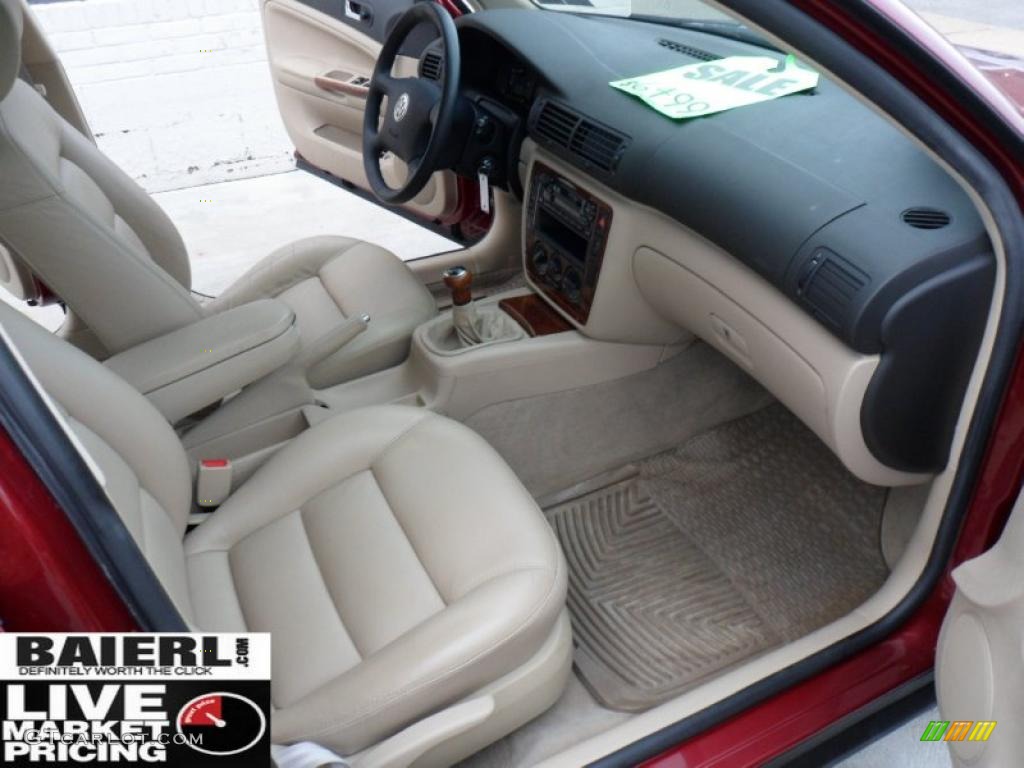 2000 Passat GLS V6 Sedan - Colorado Red Metallic / Beige photo #17