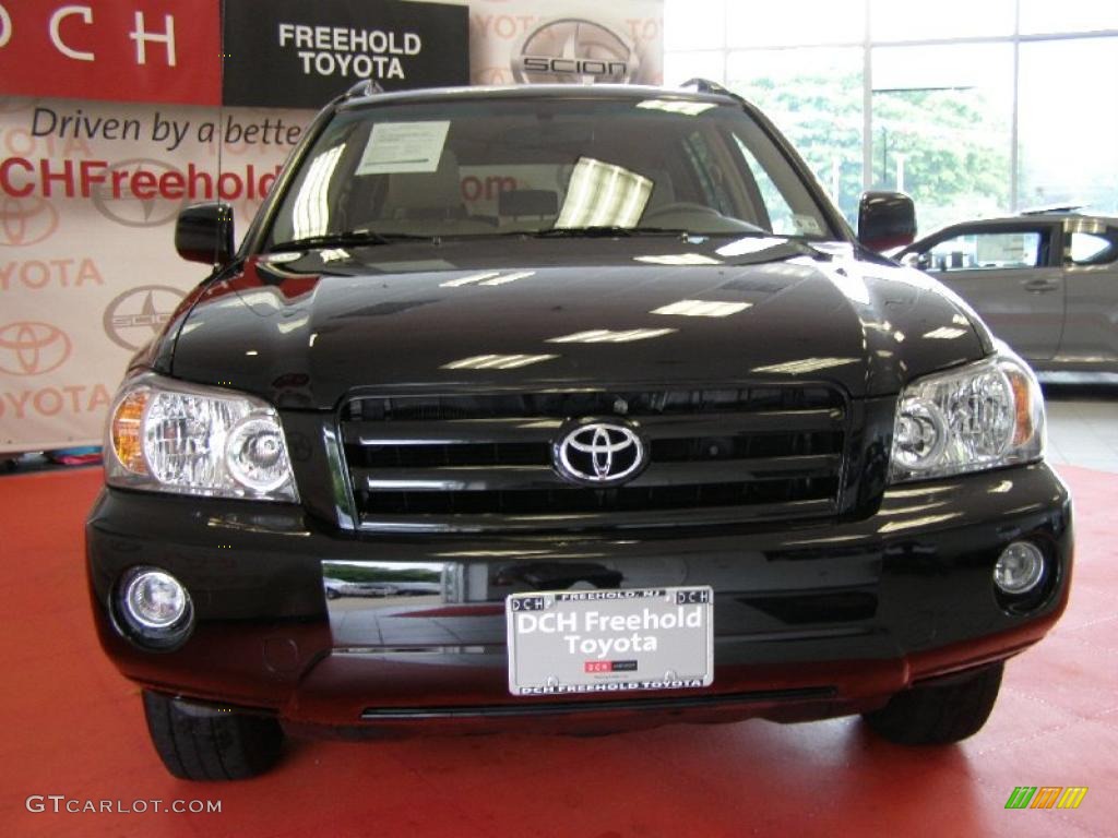 2007 Highlander V6 4WD - Black / Ivory Beige photo #2