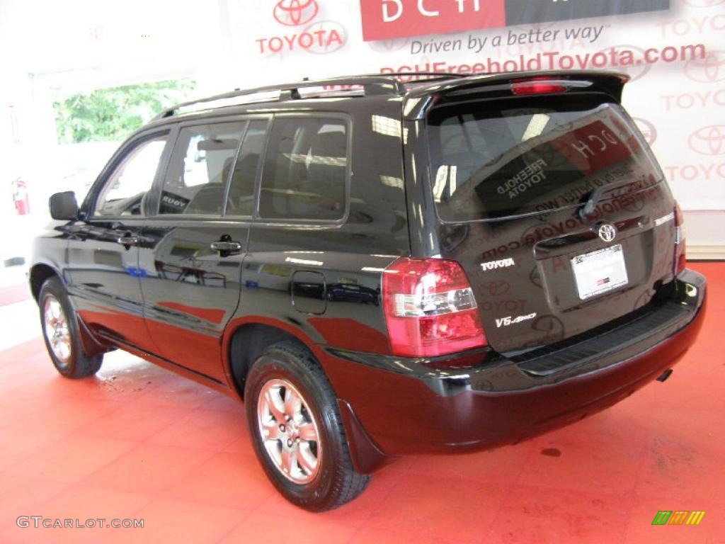 2007 Highlander V6 4WD - Black / Ivory Beige photo #6