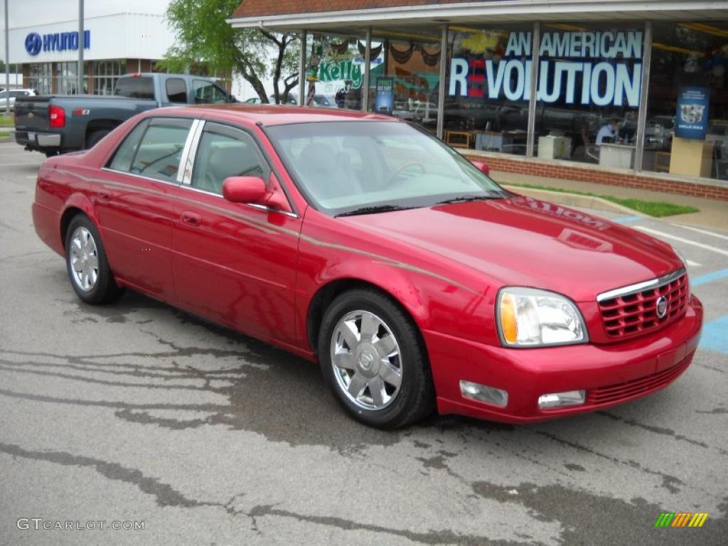 2003 DeVille DTS - Crimson Red Pearl / Oatmeal photo #1