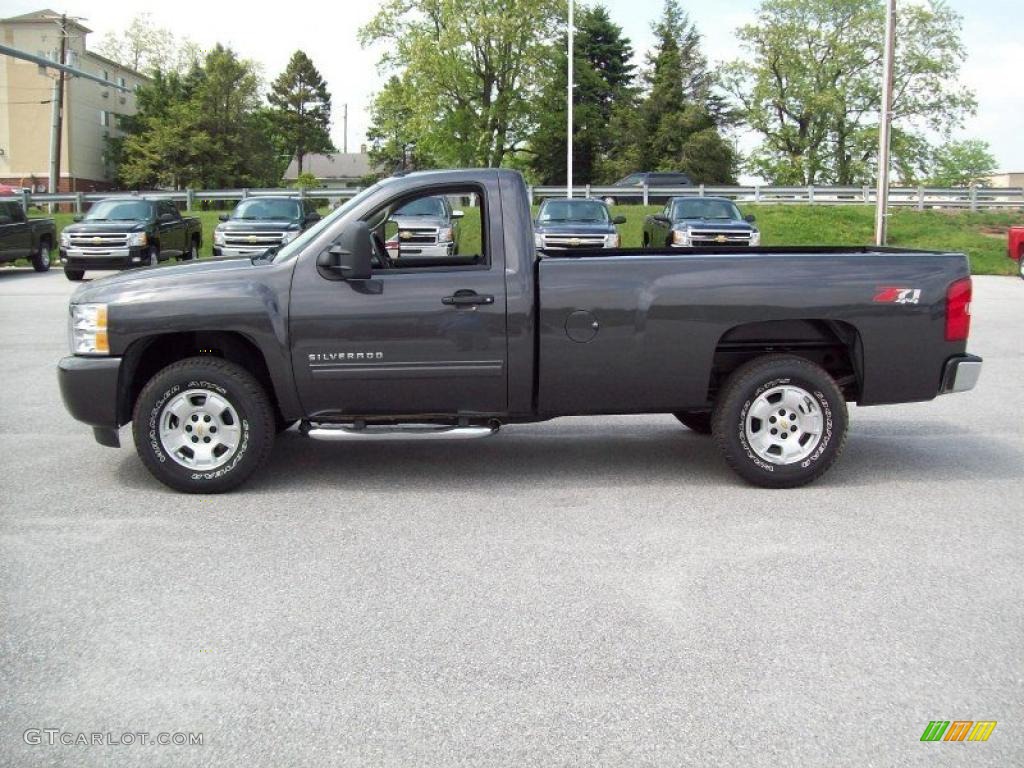 2011 Silverado 1500 LT Regular Cab 4x4 - Taupe Gray Metallic / Ebony photo #3