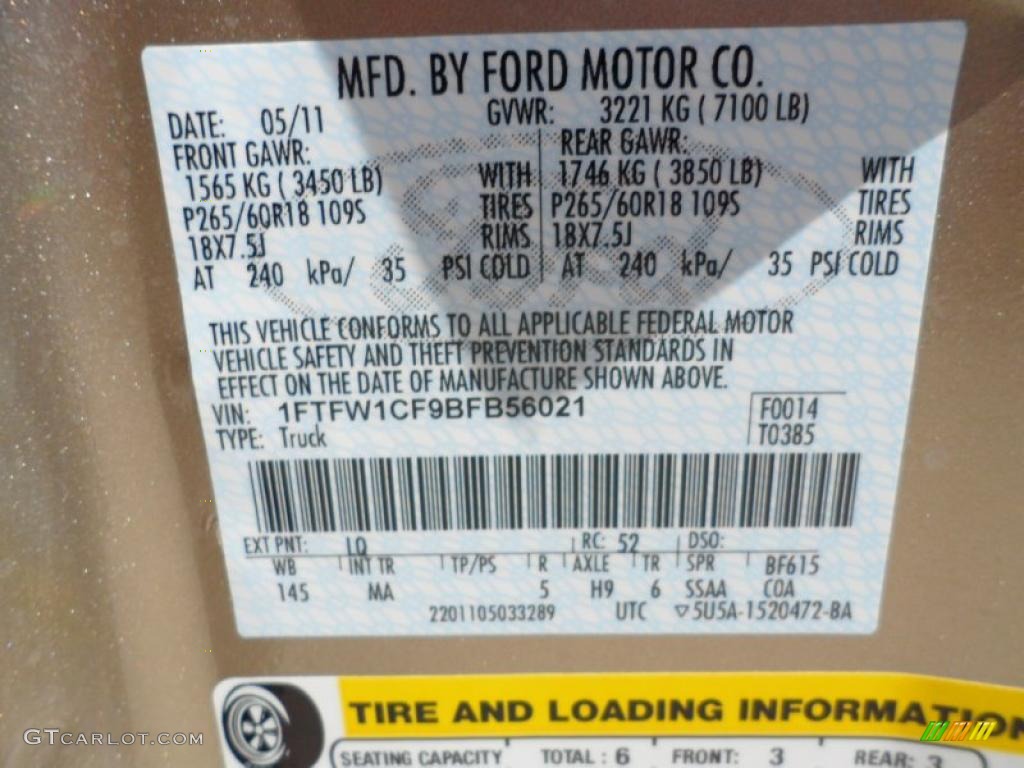 2011 F150 Texas Edition SuperCrew - Pale Adobe Metallic / Pale Adobe photo #36