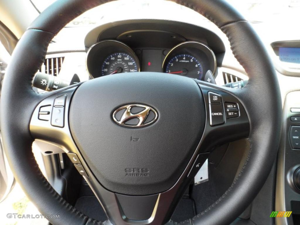 2011 Hyundai Genesis Coupe 2.0T Black Cloth Steering Wheel Photo #49437190