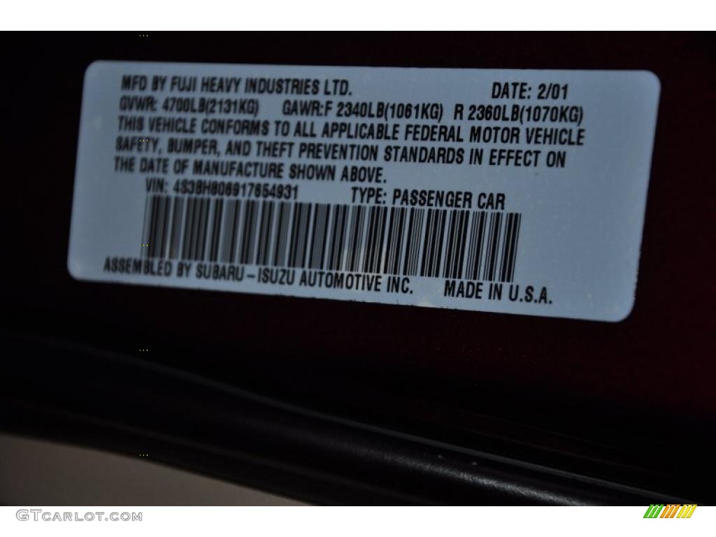 2001 Outback L.L.Bean Edition Wagon - Winestone Red Pearl / Beige photo #8