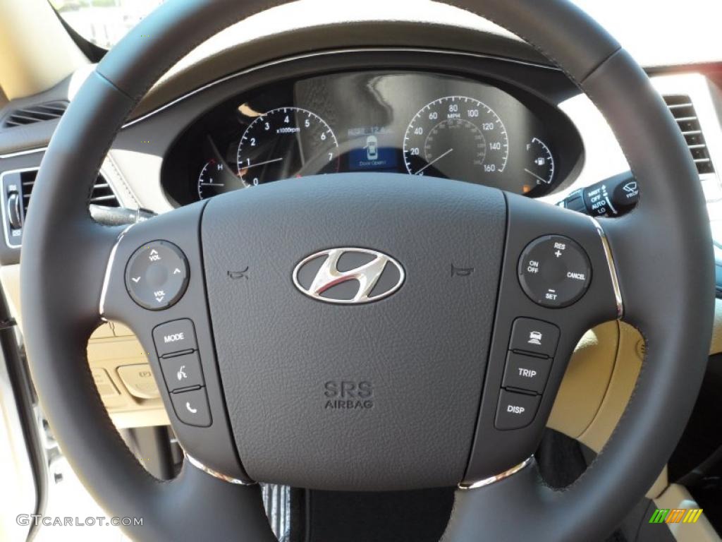 2011 Hyundai Genesis 3.8 Sedan Cashmere Steering Wheel Photo #49440541