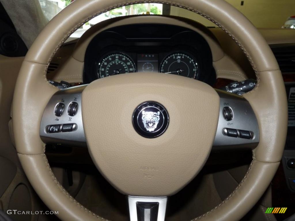 2009 Jaguar XK XKR Convertible Caramel Steering Wheel Photo #49440883
