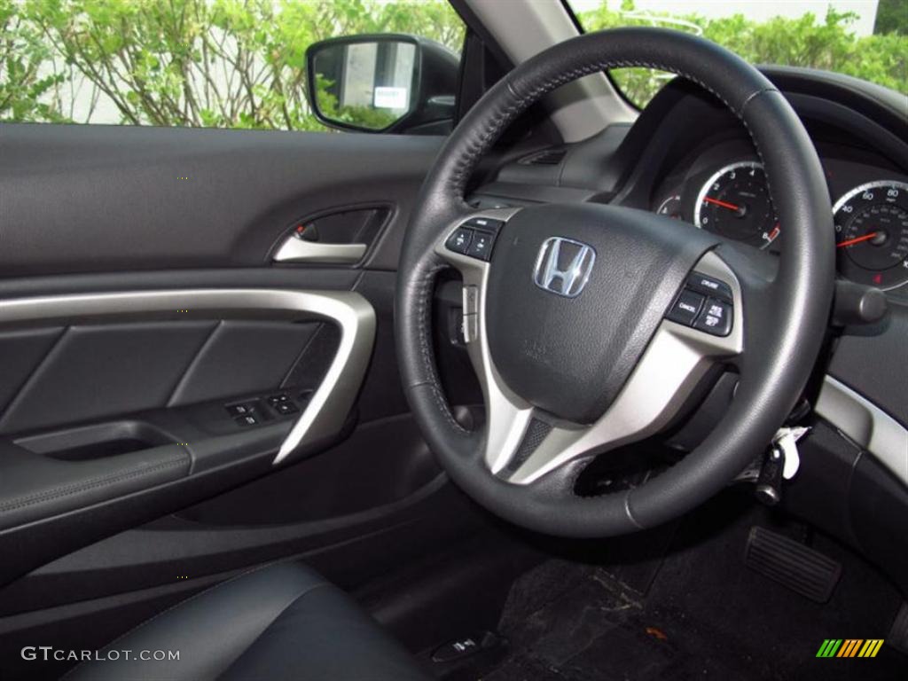 2011 Honda Accord EX-L Coupe Black Steering Wheel Photo #49447435