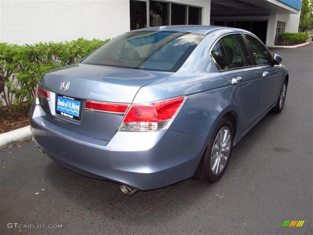 2011 Accord EX-L V6 Sedan - Celestial Blue Metallic / Black photo #3