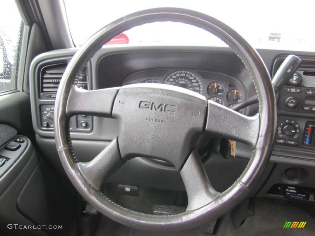2003 GMC Sierra 1500 SLE Extended Cab 4x4 Dark Pewter Steering Wheel Photo #49450516