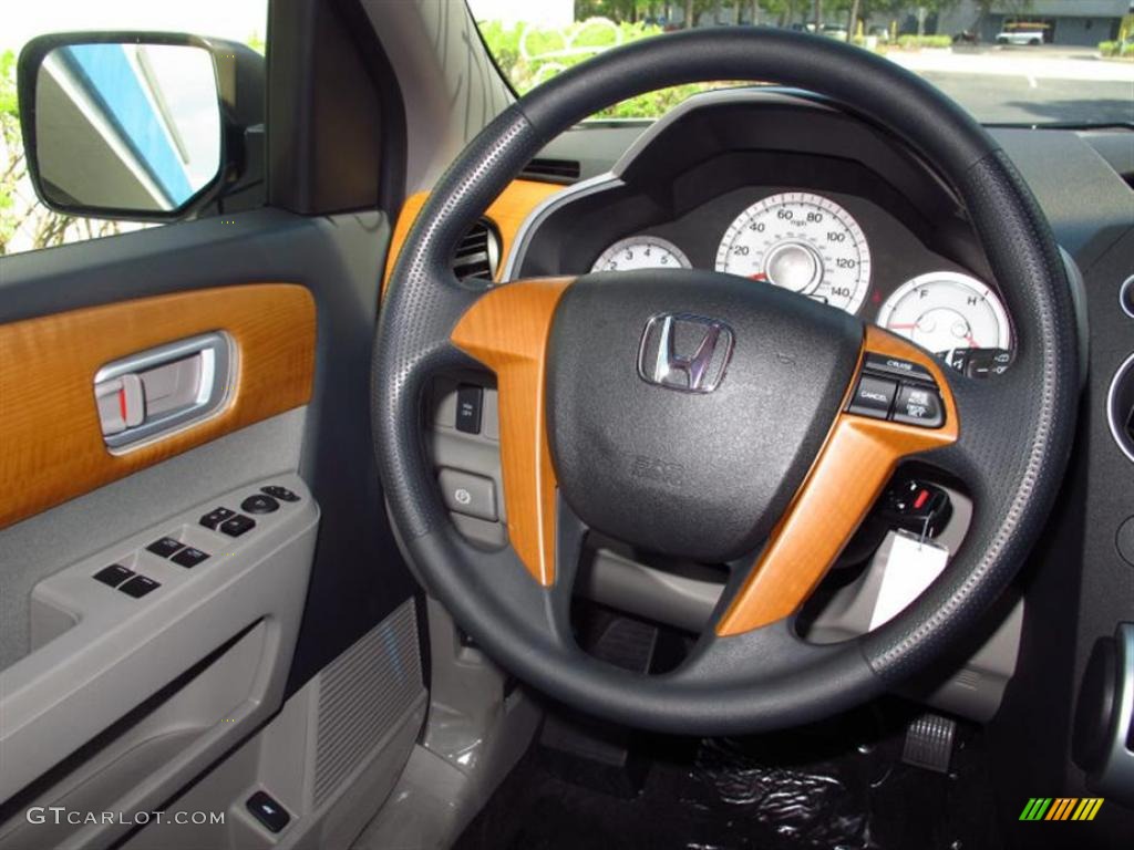 2011 Honda Pilot LX Gray Steering Wheel Photo #49452031