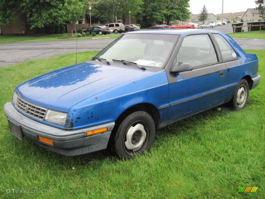 Banzai Blue Metallic 1992 Plymouth Sundance America Exterior Photo #49453615