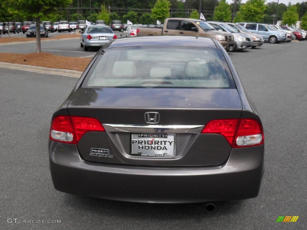 2010 Civic LX Sedan - Urban Titanium Metallic / Beige photo #3