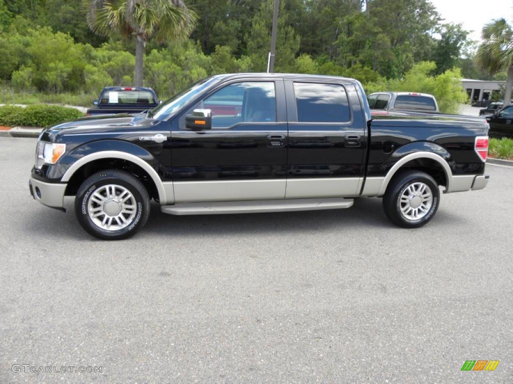 2009 F150 King Ranch SuperCrew - Black / Chaparral Leather/Camel photo #2