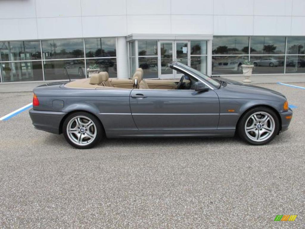 2001 3 Series 330i Convertible - Steel Grey Metallic / Beige photo #2