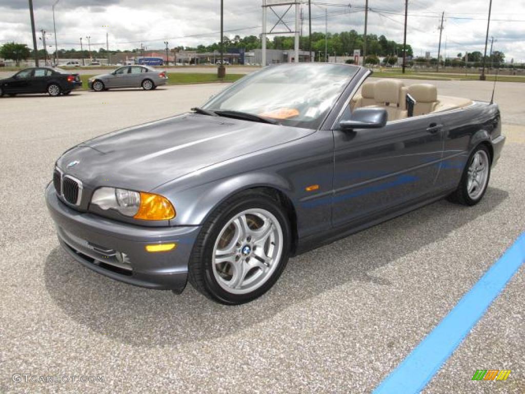 2001 3 Series 330i Convertible - Steel Grey Metallic / Beige photo #8