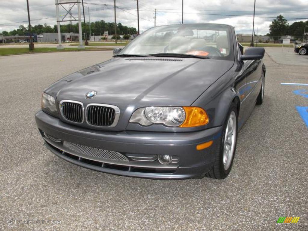 2001 3 Series 330i Convertible - Steel Grey Metallic / Beige photo #9