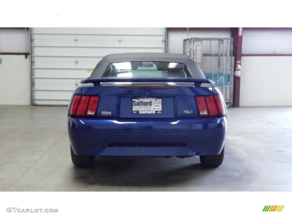 2004 Mustang V6 Convertible - Sonic Blue Metallic / Medium Graphite photo #6
