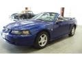 2004 Sonic Blue Metallic Ford Mustang V6 Convertible  photo #13