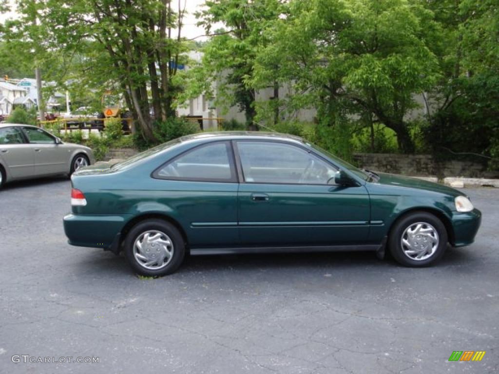 1999 Civic EX Coupe - Clover Green Pearl / Gray photo #1