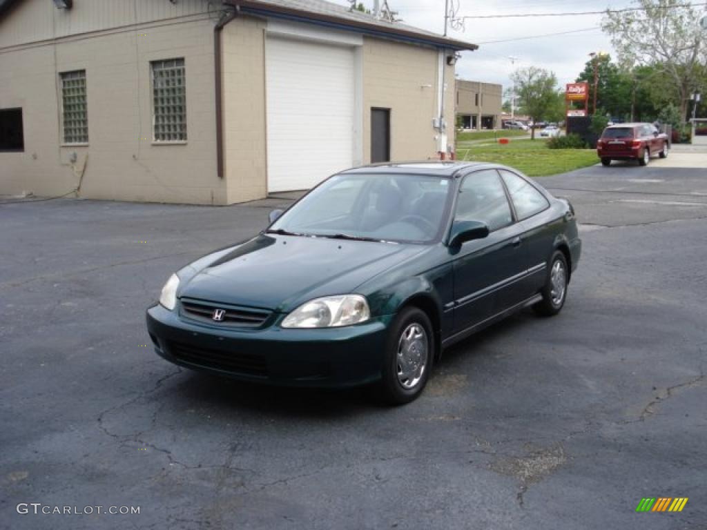 1999 Civic EX Coupe - Clover Green Pearl / Gray photo #4