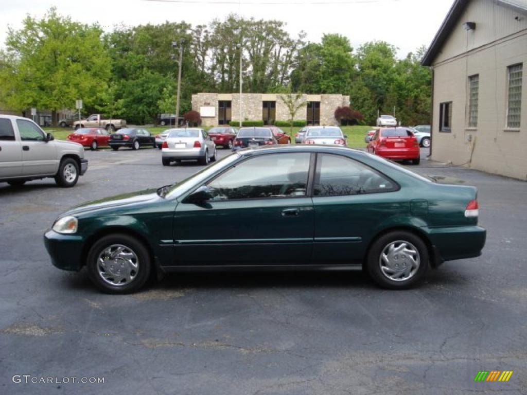 1999 Civic EX Coupe - Clover Green Pearl / Gray photo #5