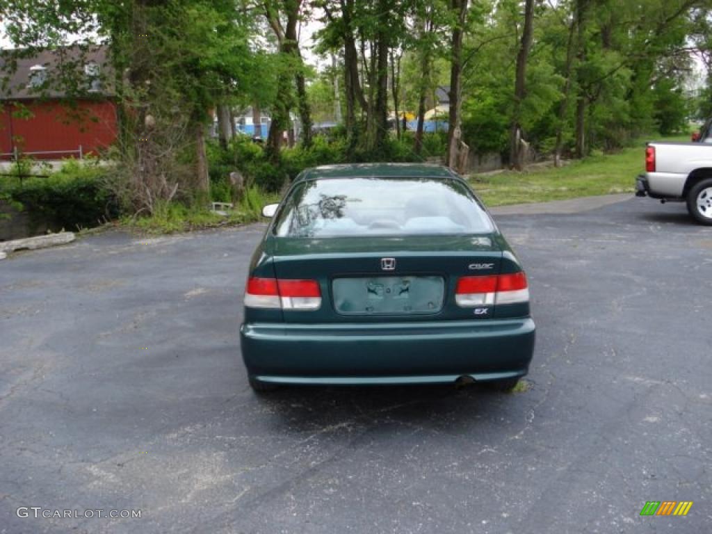 1999 Civic EX Coupe - Clover Green Pearl / Gray photo #7