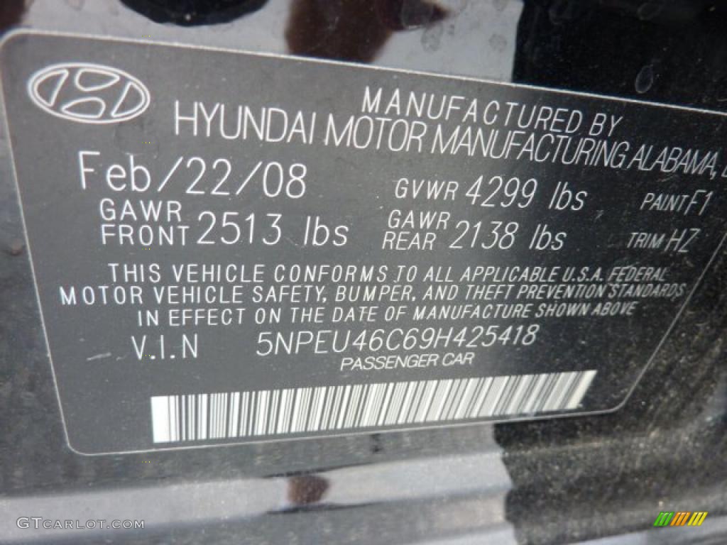 2009 Hyundai Sonata Limited Info Tag Photo #49463941