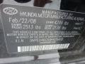 2009 Hyundai Sonata Limited Info Tag