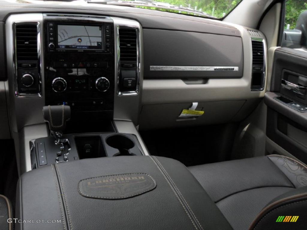 2011 Ram 1500 Laramie Longhorn Crew Cab 4x4 - Brilliant Black Crystal Pearl / Light Pebble Beige/Bark Brown photo #22