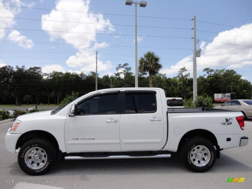 White 2007 Nissan Titan LE Crew Cab 4x4 Exterior Photo #49465468