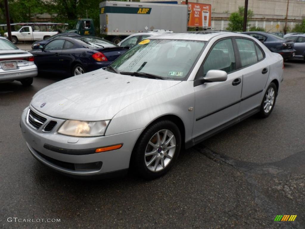 Silver Metallic 2003 Saab 9-3 Linear Sport Sedan Exterior Photo #49465543