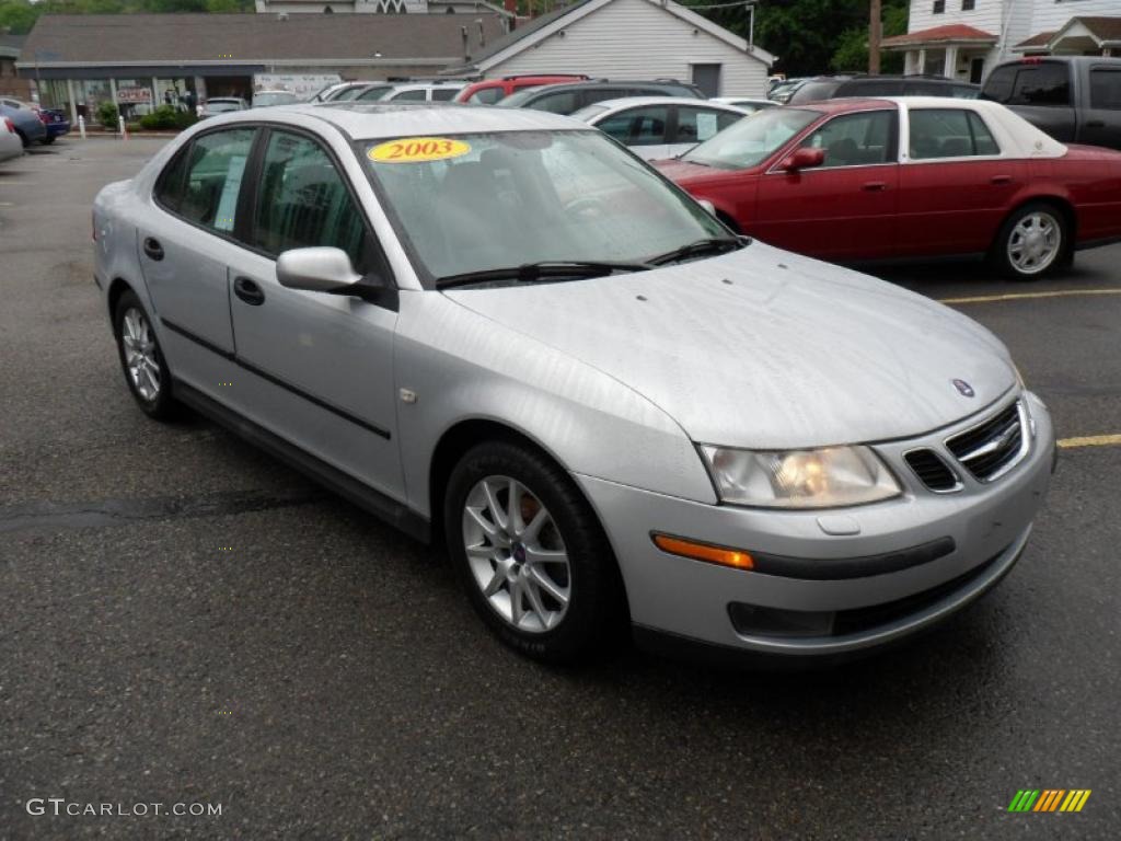 Silver Metallic 2003 Saab 9-3 Linear Sport Sedan Exterior Photo #49465579