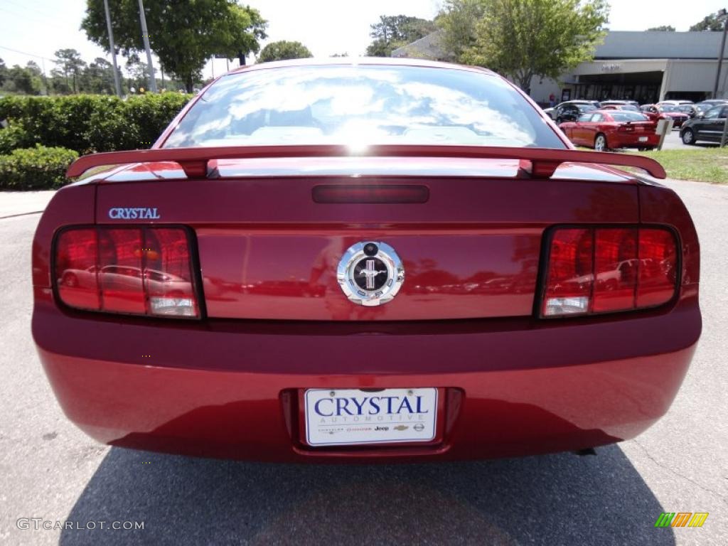 2006 Mustang V6 Premium Coupe - Redfire Metallic / Light Parchment photo #9