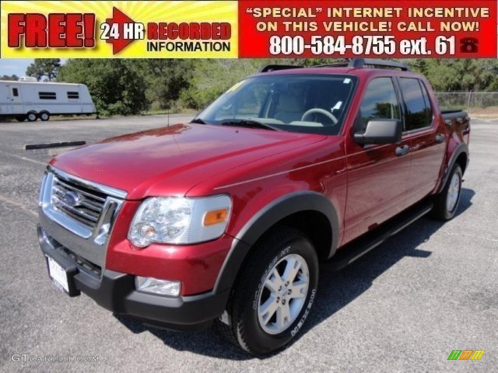 2007 Explorer Sport Trac XLT - Red Fire / Camel photo #1