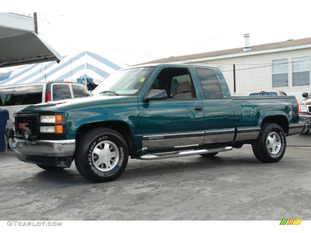 1998 Sierra 1500 SLE Extended Cab - Laguna Green Metallic / Neutral photo #4