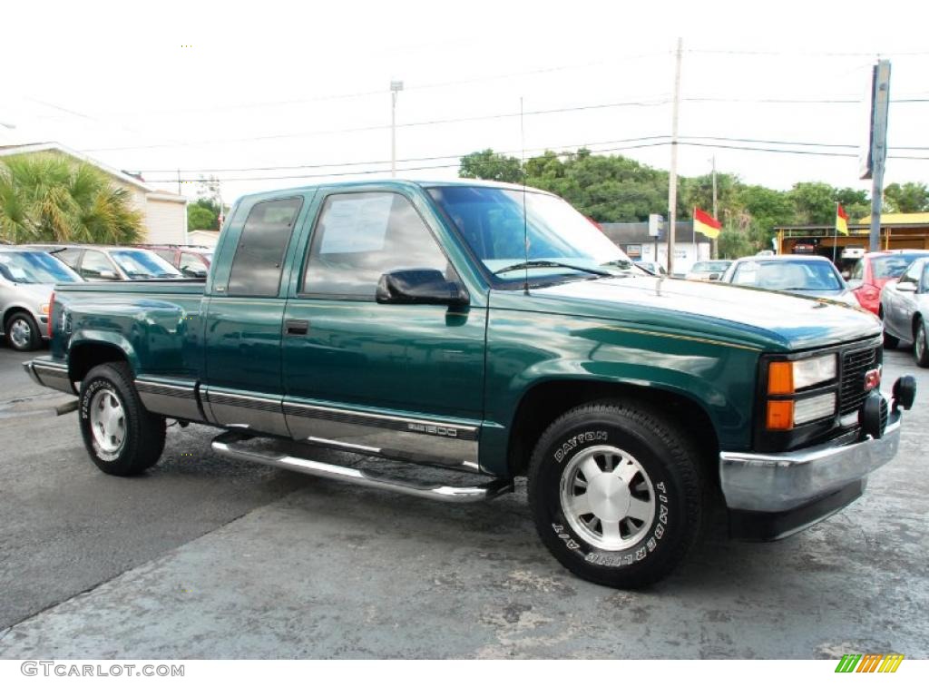 1998 Sierra 1500 SLE Extended Cab - Laguna Green Metallic / Neutral photo #5