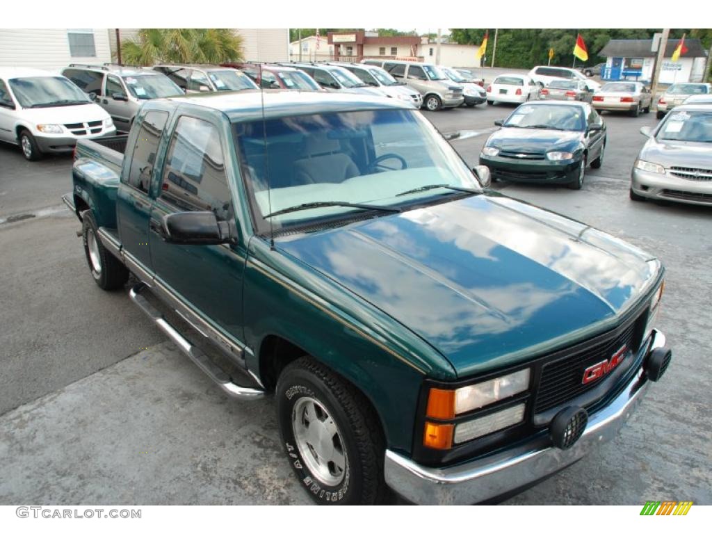 1998 Sierra 1500 SLE Extended Cab - Laguna Green Metallic / Neutral photo #7