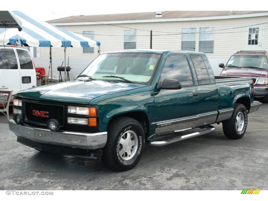 1998 Sierra 1500 SLE Extended Cab - Laguna Green Metallic / Neutral photo #11