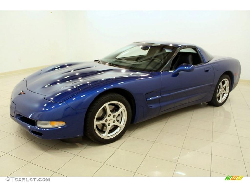 2002 Corvette Coupe - Electron Blue Metallic / Black photo #3