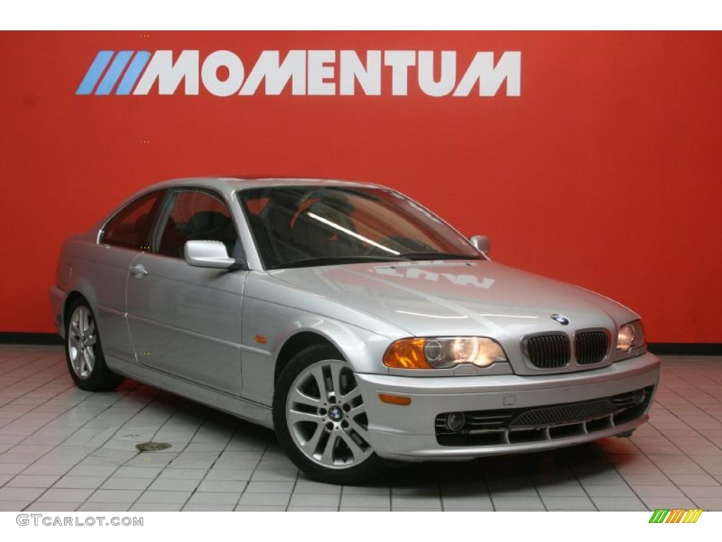 2002 3 Series 330i Coupe - Titanium Silver Metallic / Black photo #1