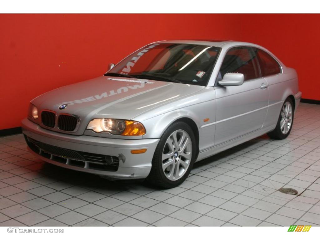 2002 3 Series 330i Coupe - Titanium Silver Metallic / Black photo #2