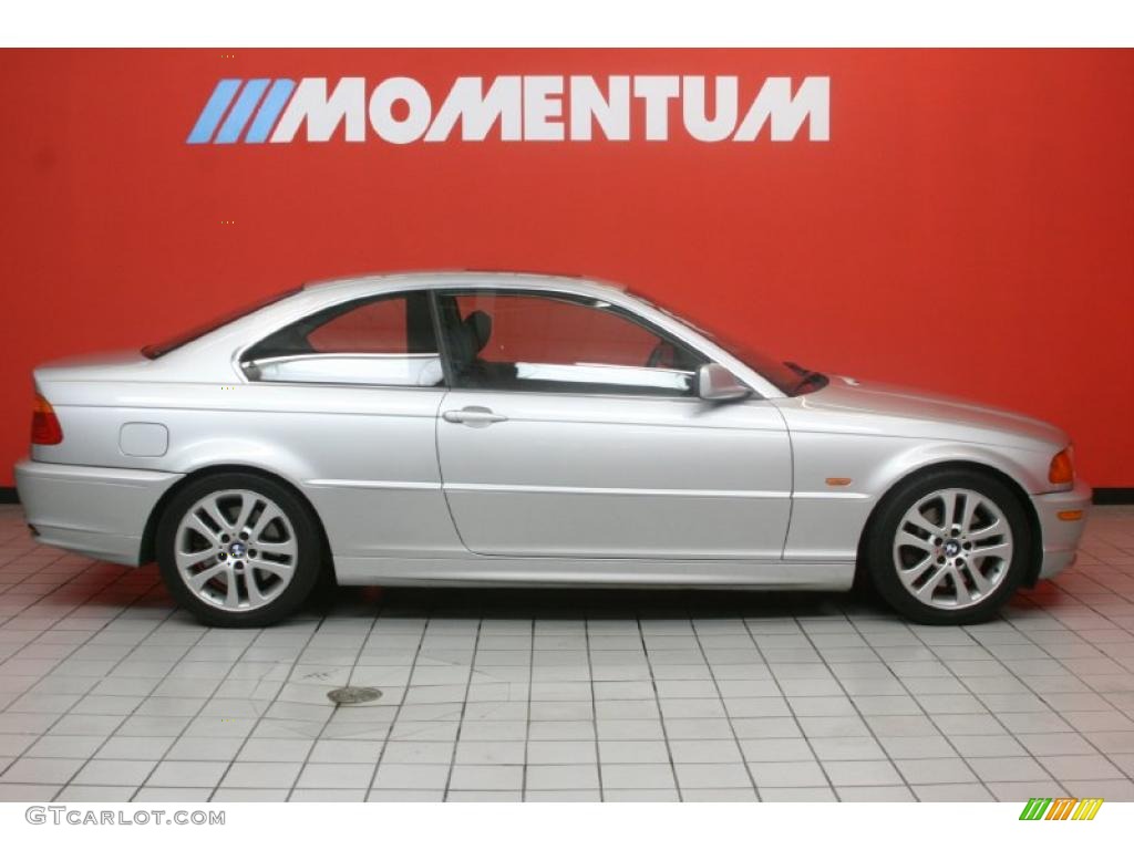 2002 3 Series 330i Coupe - Titanium Silver Metallic / Black photo #4